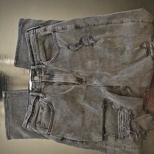 Hollister Womens Relaxed Distressed Black Jeans